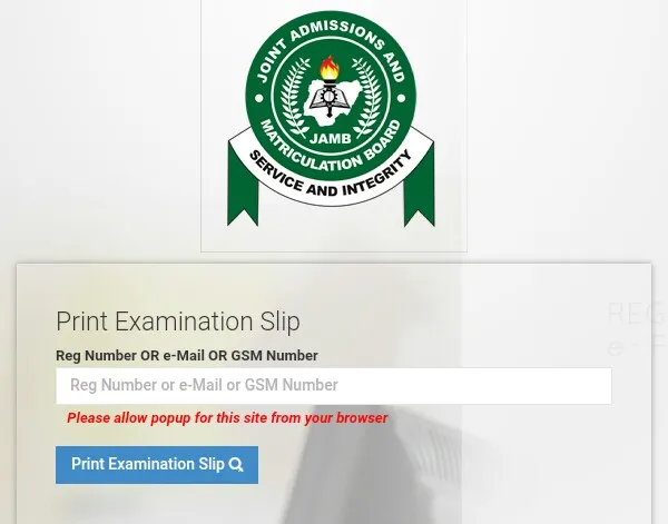 How to Reprint Your jamb Registration Slip