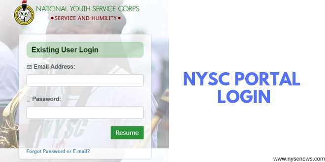 www.nysc.org.ng NYSC Login Portal