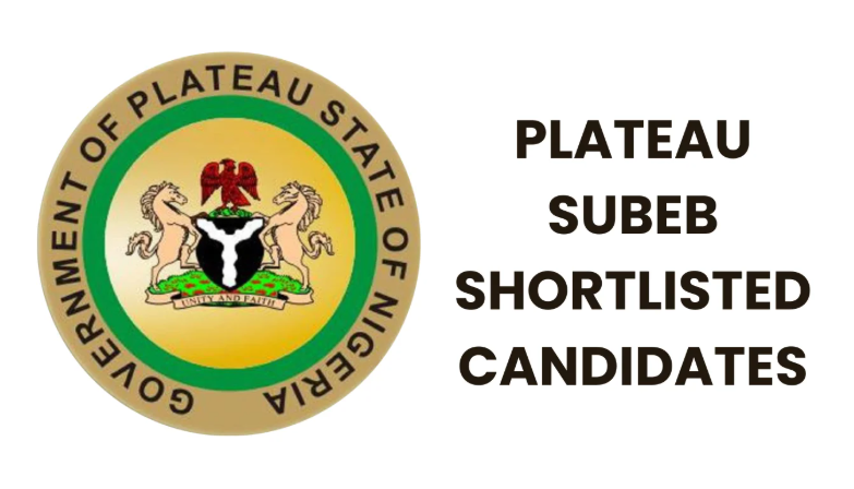 Plateau SUBEB Shortlisted Candidates